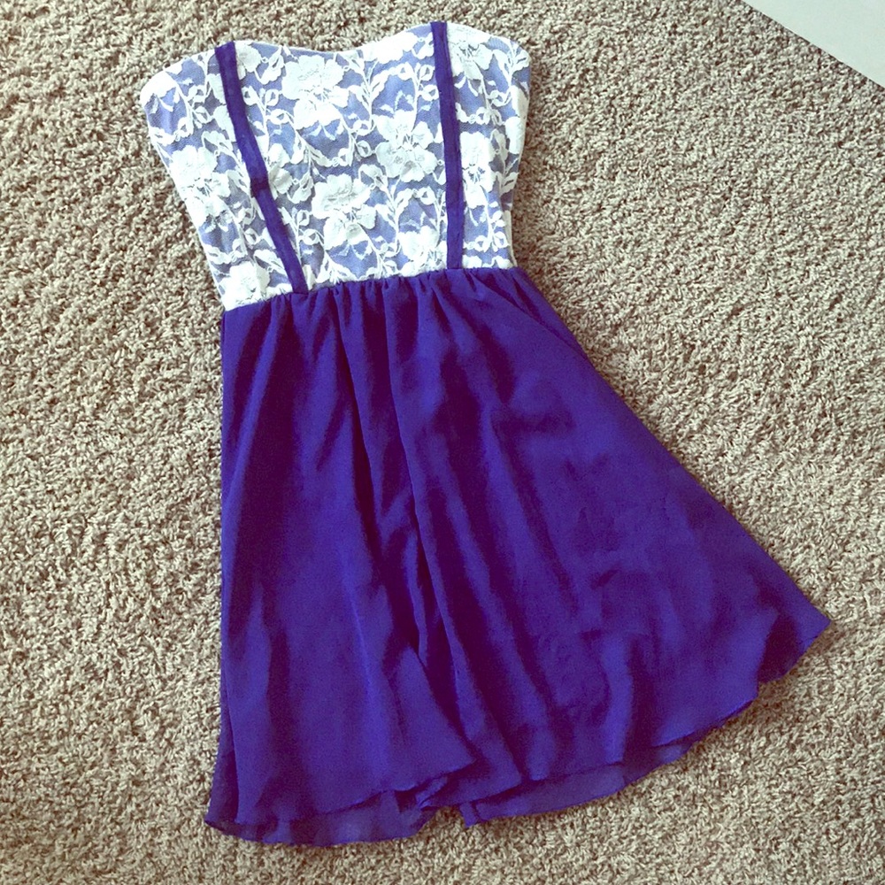 Blue strapless Dress